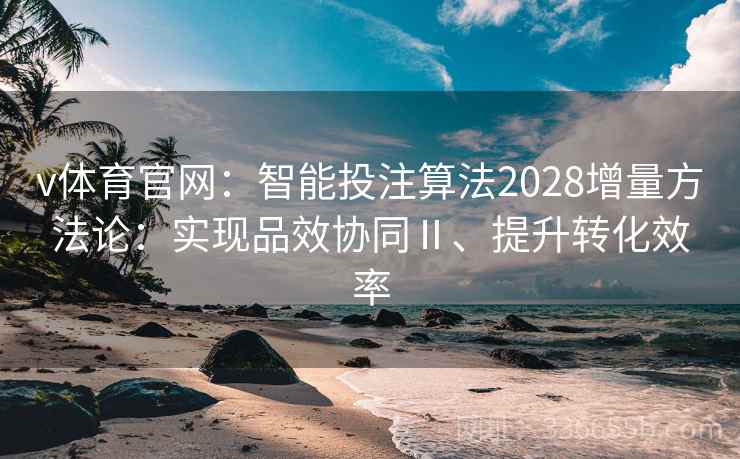 v体育官网：智能投注算法2028增量方法论：实现品效协同Ⅱ、提升转化效率