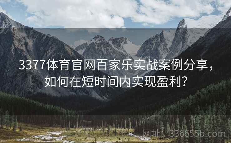 3377体育官网百家乐实战案例分享，如何在短时间内实现盈利？